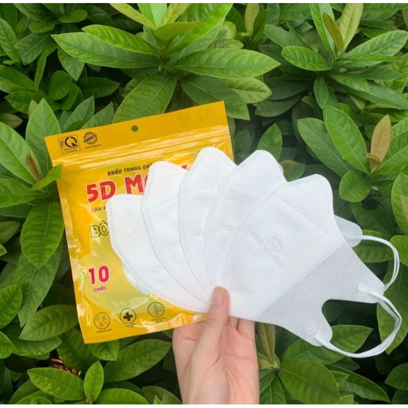 Khẩu trang 5D bông sen vàng 10 cái