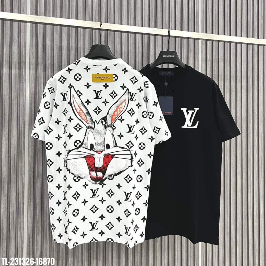 Áo thun Lờ Vê in hình thỏ Áo phông Nam Nữ cotton dày dặn in hình cực đẹp