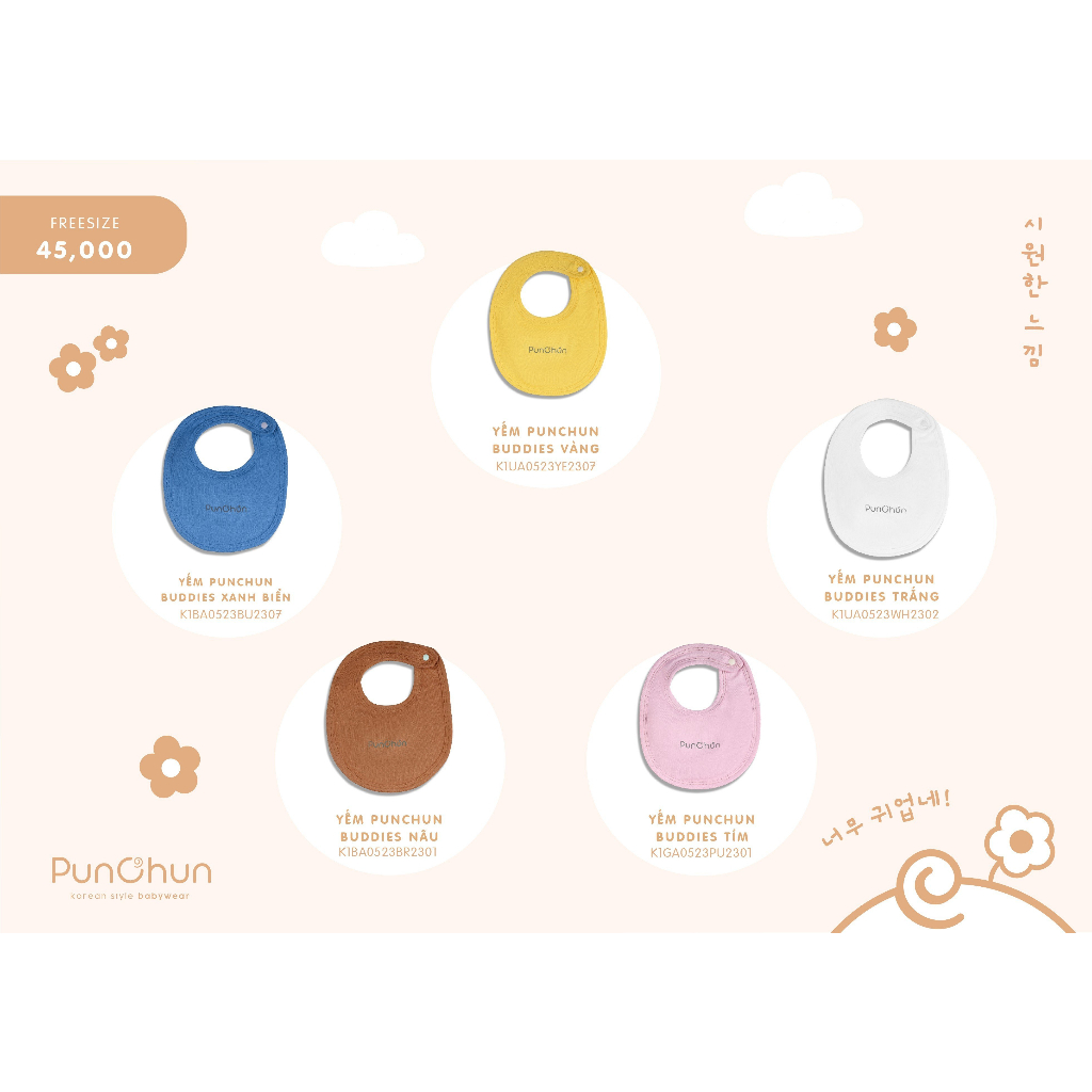 Punchun yếm cổ cho bé sơ sinh AW23