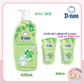 Nước rửa bình sữa Dnee Organic 600ml dạng túi Thái Lan an toàn cho bé