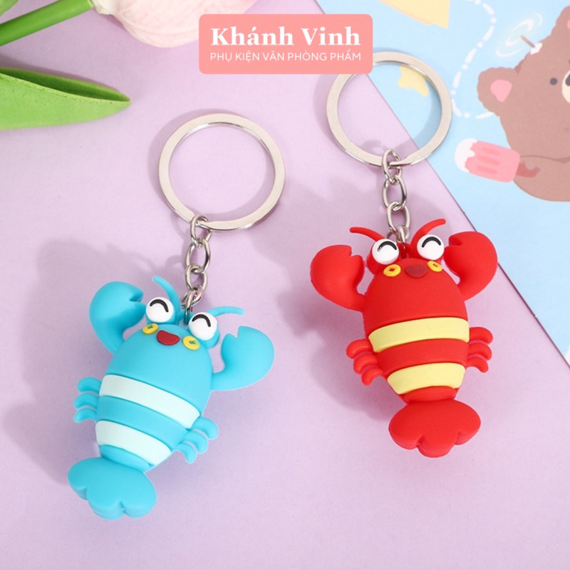 Bộ 4 Móc Khoá Hình Tôm Cua Càng Xanh Đỏ - Hải Sản Cao Cấp