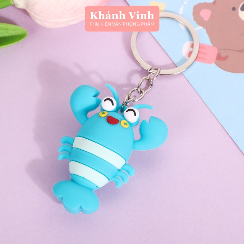 Bộ 4 Móc Khoá Hình Tôm Cua Càng Xanh Đỏ - Hải Sản Cao Cấp