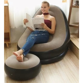Ghế hơi tựa lưng bọc nhung mềm mịn êm ái - đệm bơm hơi - ghế sofa hơi loại dày