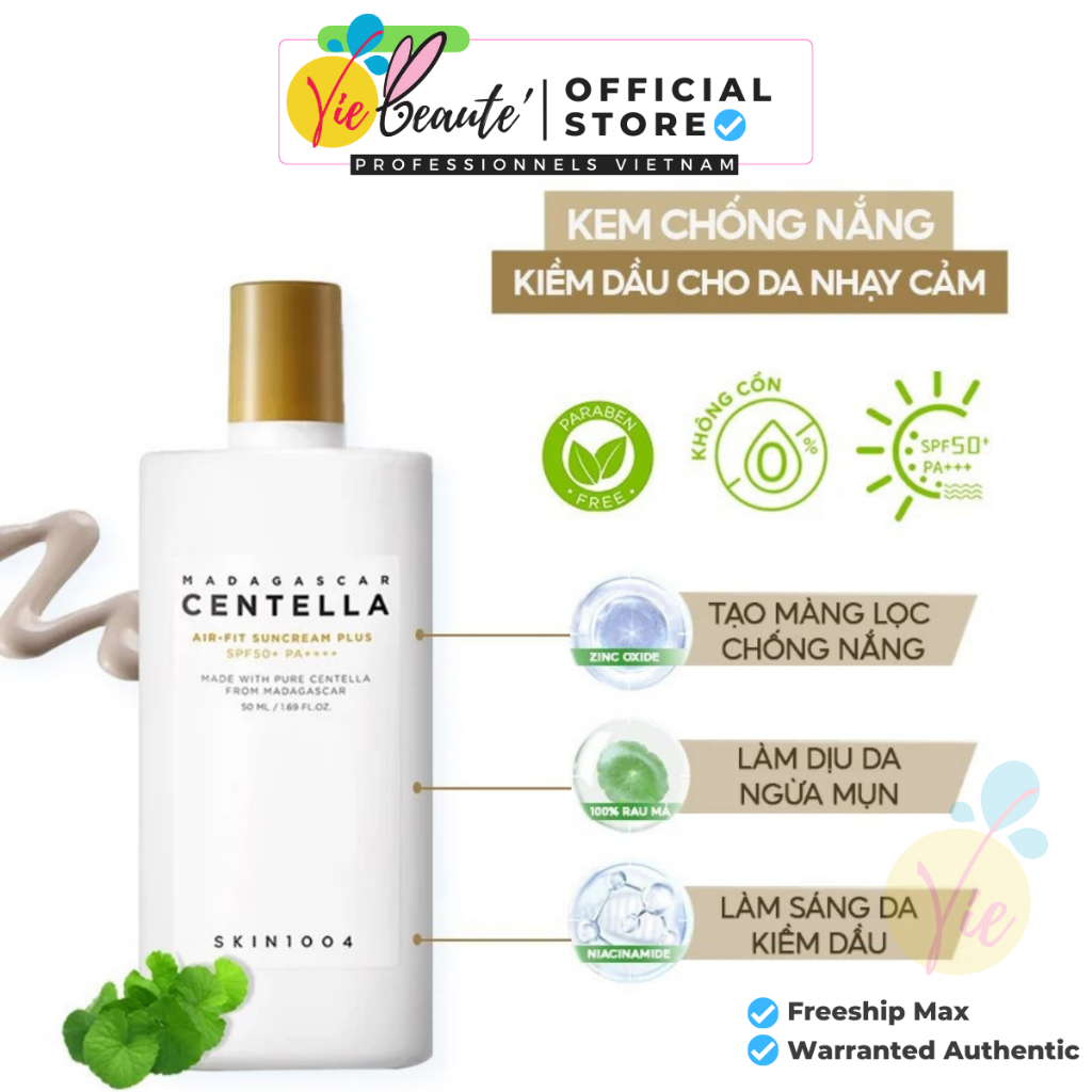 Kem Chống Nắng Skin1004 Madagascar Centella Air-Fit Suncream Plus SPF50+ PA++++ 50ml