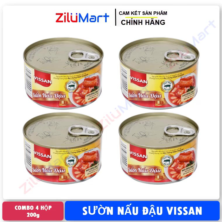 Sườn nấu đậu Vissan (combo 4 hộp) loại 170g