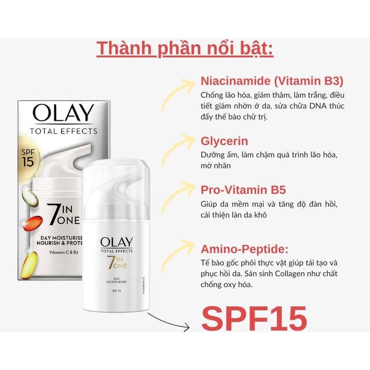 Kem dưỡng trắng Olay total effects