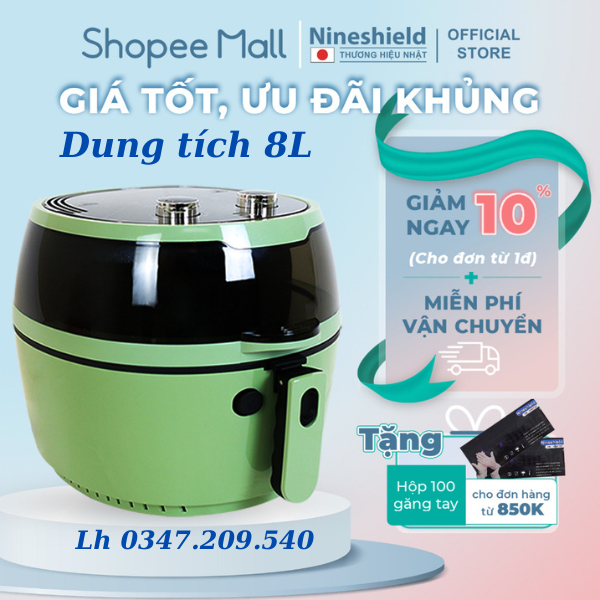 Nồi chiên không dầu 10L loại cơ KB-8001M, Nồi chiên dung tích lớn 8L KB-6001M, 10,5L KB-8002 chính hãng bảo hành 1 năm