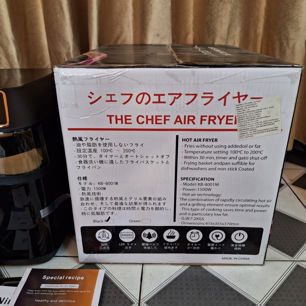 Nồi chiên không dầu 10L loại cơ KB-8001M, Nồi chiên dung tích lớn 8L KB-6001M, 10,5L KB-8002 chính hãng bảo hành 1 năm