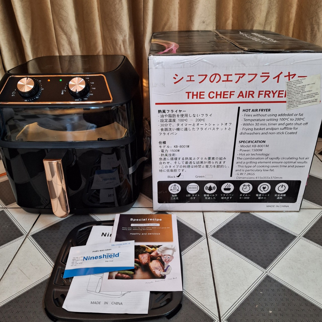 Nồi chiên không dầu 10L loại cơ KB-8001M, Nồi chiên dung tích lớn 8L KB-6001M, 10,5L KB-8002 chính hãng bảo hành 1 năm