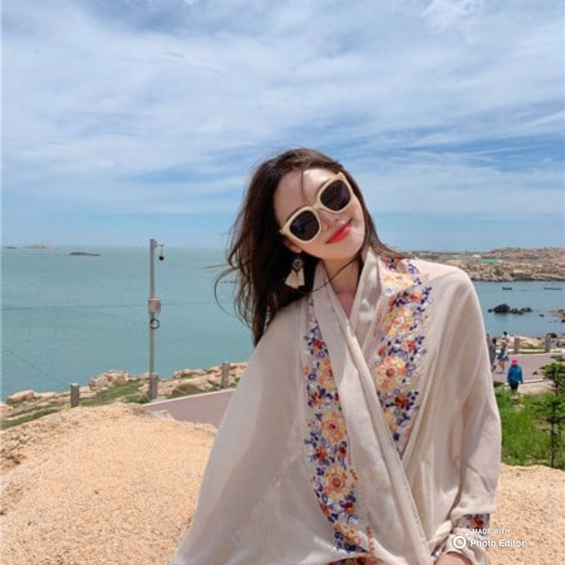 Khăn choàng đi biển, khăn choàng voile cao cấp