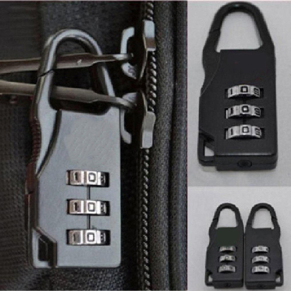 Khóa Vali Khoá Số Mini Cho Valy/ Balo Du Lịch - Hàng Chuẩn Có Túi Zip Thiết Kế 3 Chữ Số Cao Cấp Không Gỉ SP41233292