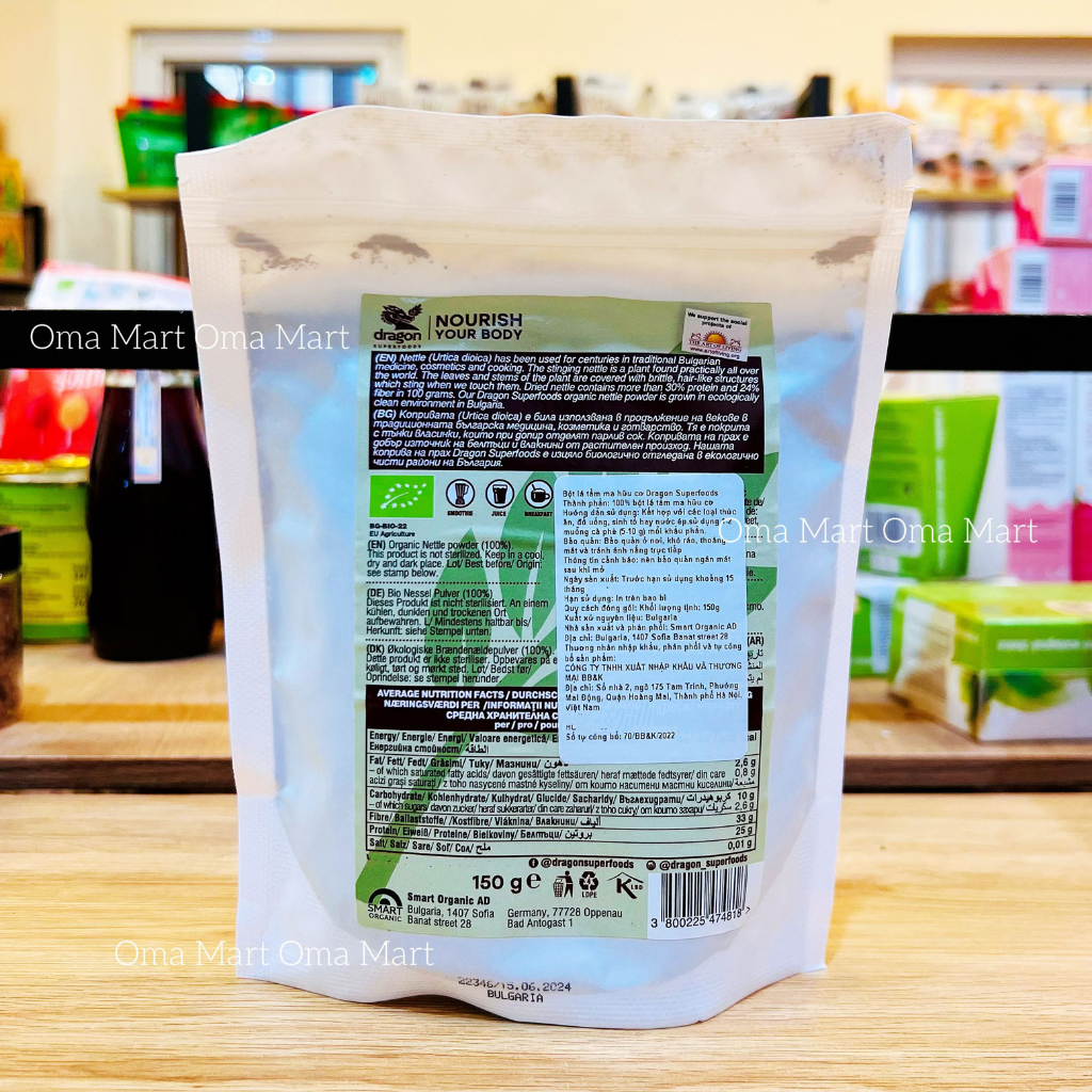 Bột lá Tầm ma hữu cơ Dragon Superfood 150g