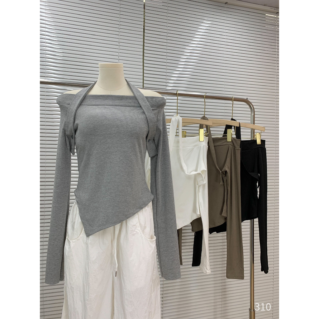 Áo trễ vai dài tay vạt chéo - 247store.vn - Aotrevaicheovat310_P8K9