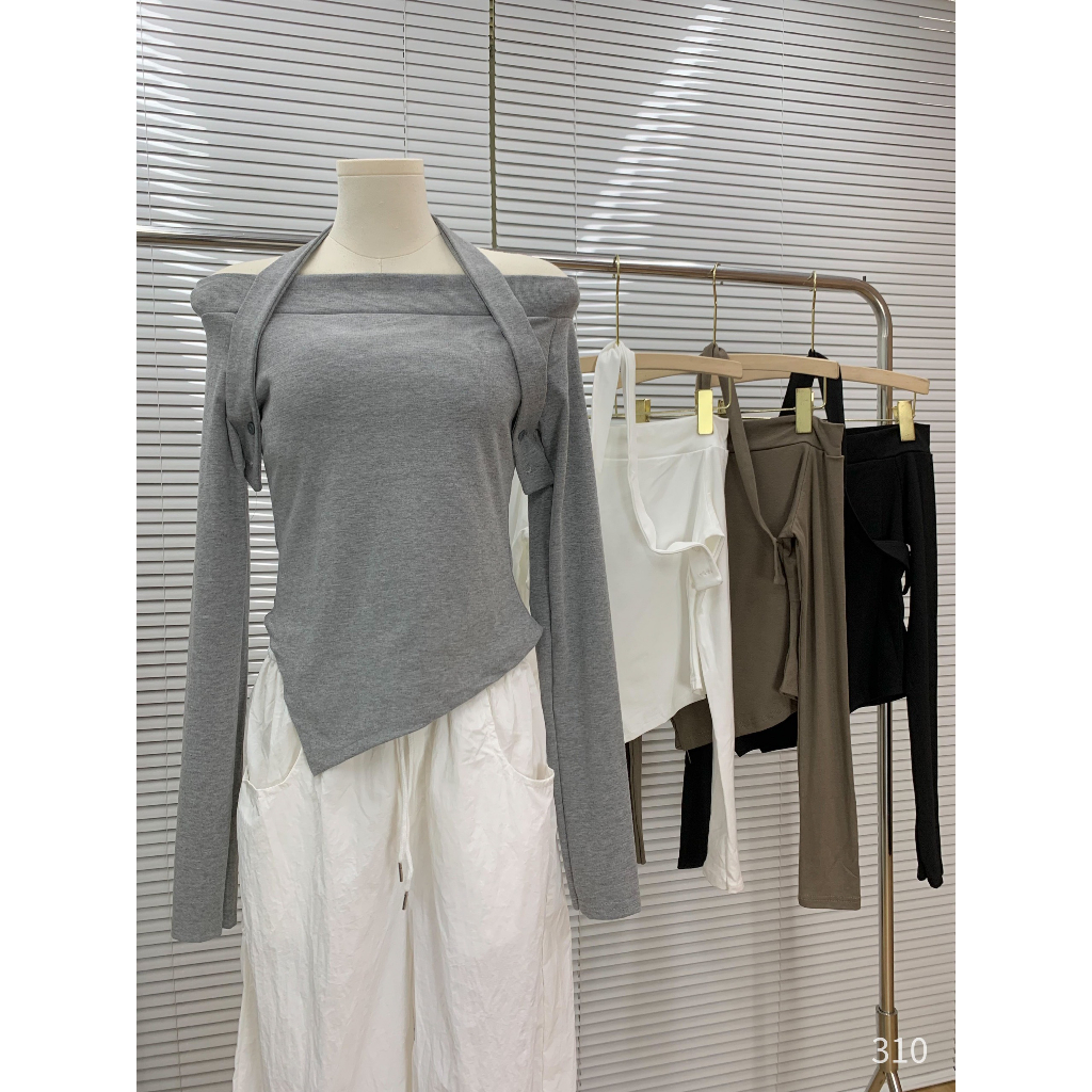 Áo trễ vai dài tay vạt chéo - 247store.vn - Aotrevaicheovat310_P8K9