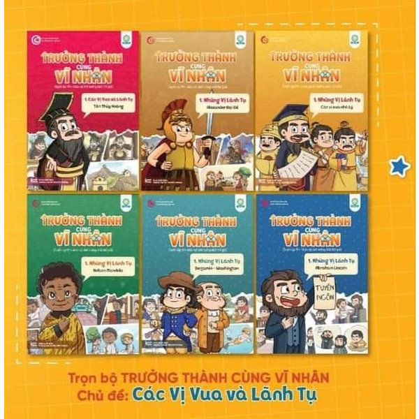 HL - Trọn bộ Trưởng thành cùng vĩ nhân 18 cuốn - Tặng túi vải Trưởng thành cùng vĩ nhân