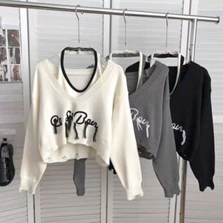 SET áo len phối áo quây chữ thêu