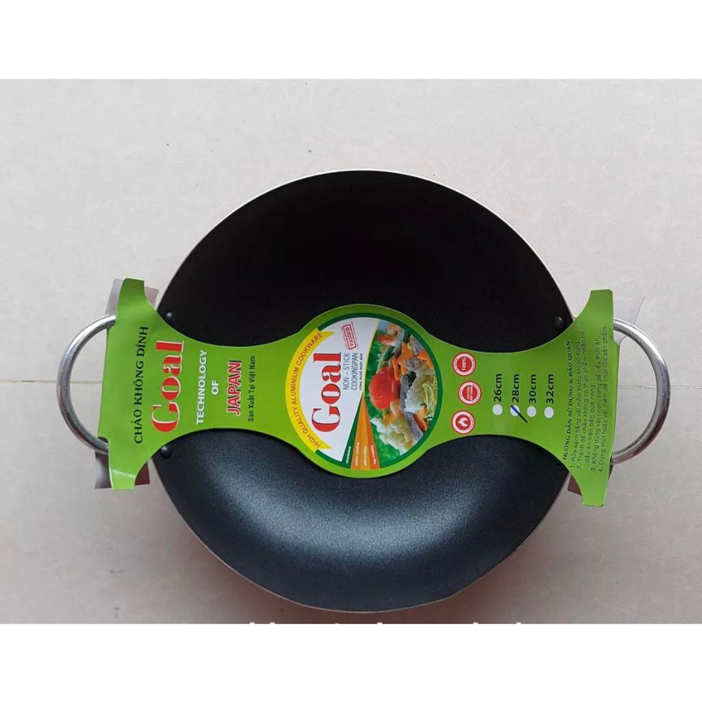 Hàng Việt Giá Rẻ - Chảo xào chống dính 2 quai lòng sâu Goal  bằng hợp kim nhôm nguyên chất siêu bền