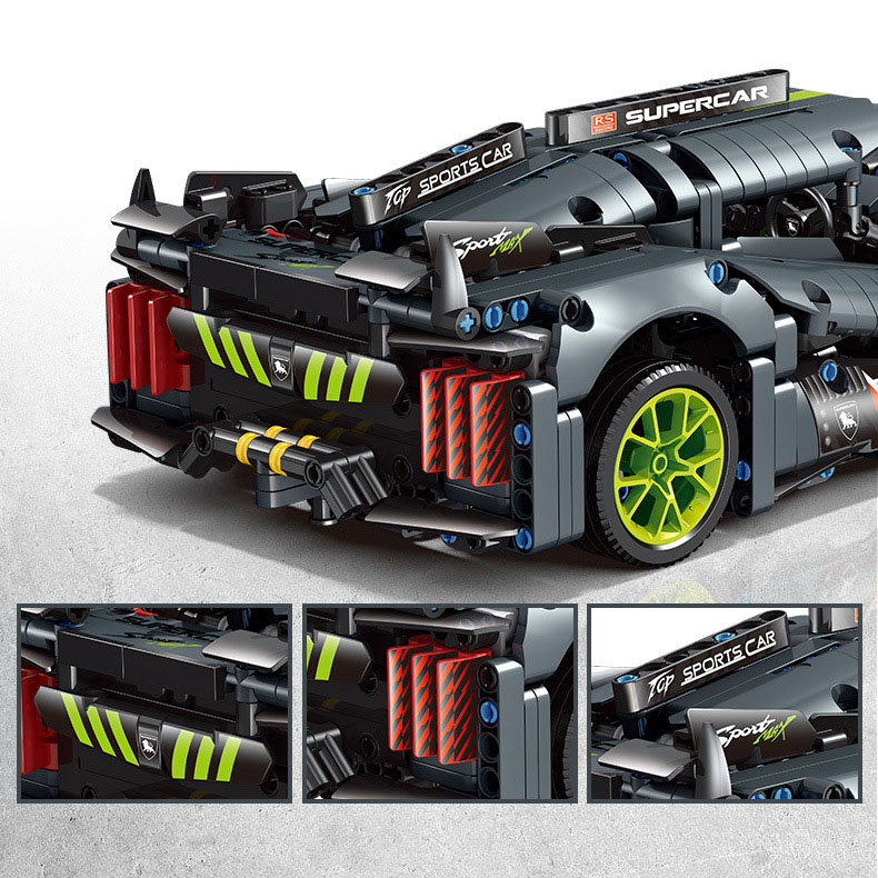 Đồ Chơi Lắp Ráp Kiểu Lego Mô Hình Siêu Xe Peugeot 9X8 Hybrid Tỉ Lệ 1:14 Điều Khiển Từ Xa RC No.JKC7107 Với 1280+PCS