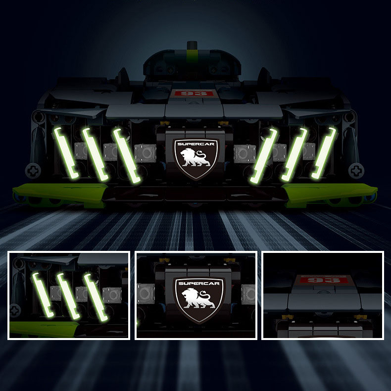 Đồ Chơi Lắp Ráp Kiểu Lego Mô Hình Siêu Xe Peugeot 9X8 Hybrid Tỉ Lệ 1:14 Điều Khiển Từ Xa RC No.JKC7107 Với 1280+PCS