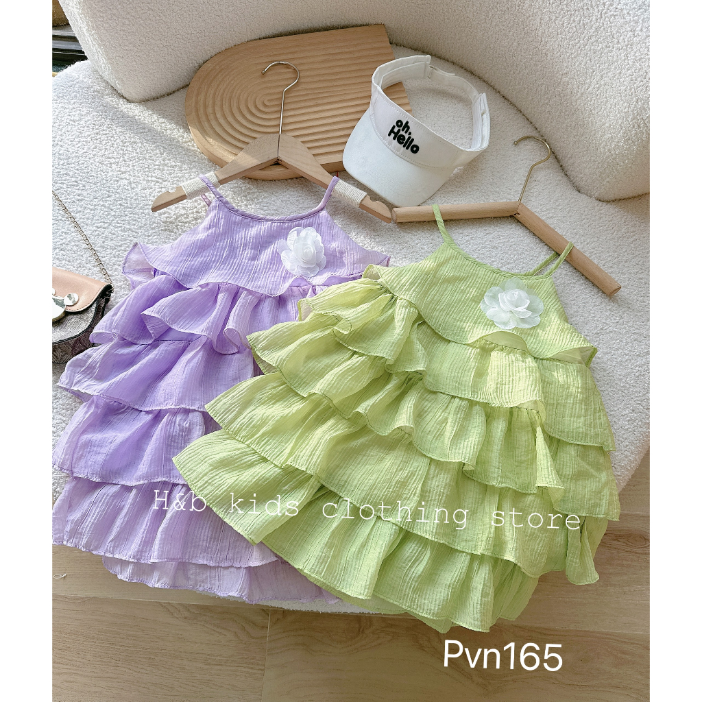 Váy đầm tơ óng công chúa cao cấp bé gái xinh từ 8-20kg