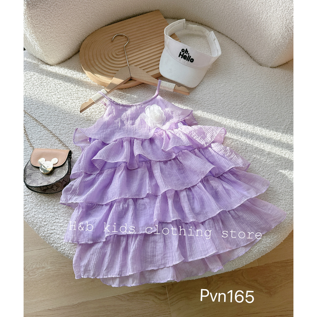 Váy đầm tơ óng công chúa cao cấp bé gái xinh từ 8-20kg