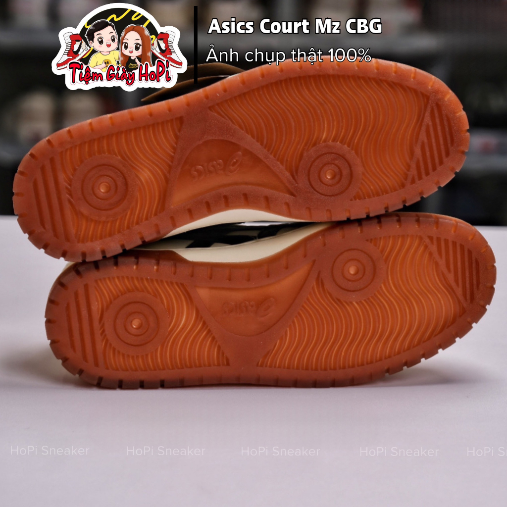 Giày Thể Thao Asics Court Mz CBG Kem Vạch Đen, Trắng Vạch Xám, Phù hợp mọi phong cách | HoPi
