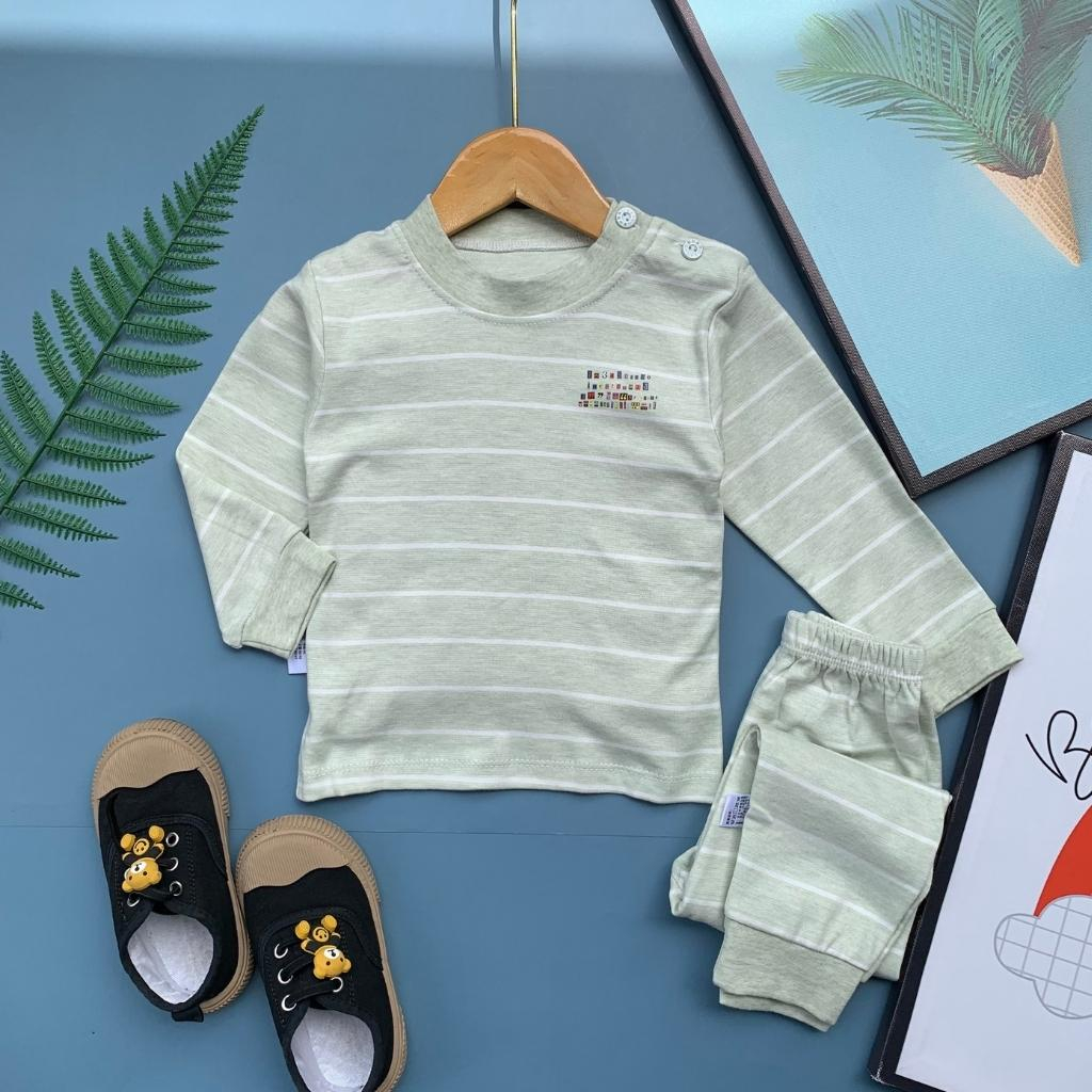 Bộ thu đông dài tay cài vai, Chất cotton nỉ dày vừa, mềm mịn, quần bo chun cho bé trai, bé gái từ 8 - 20Kg.