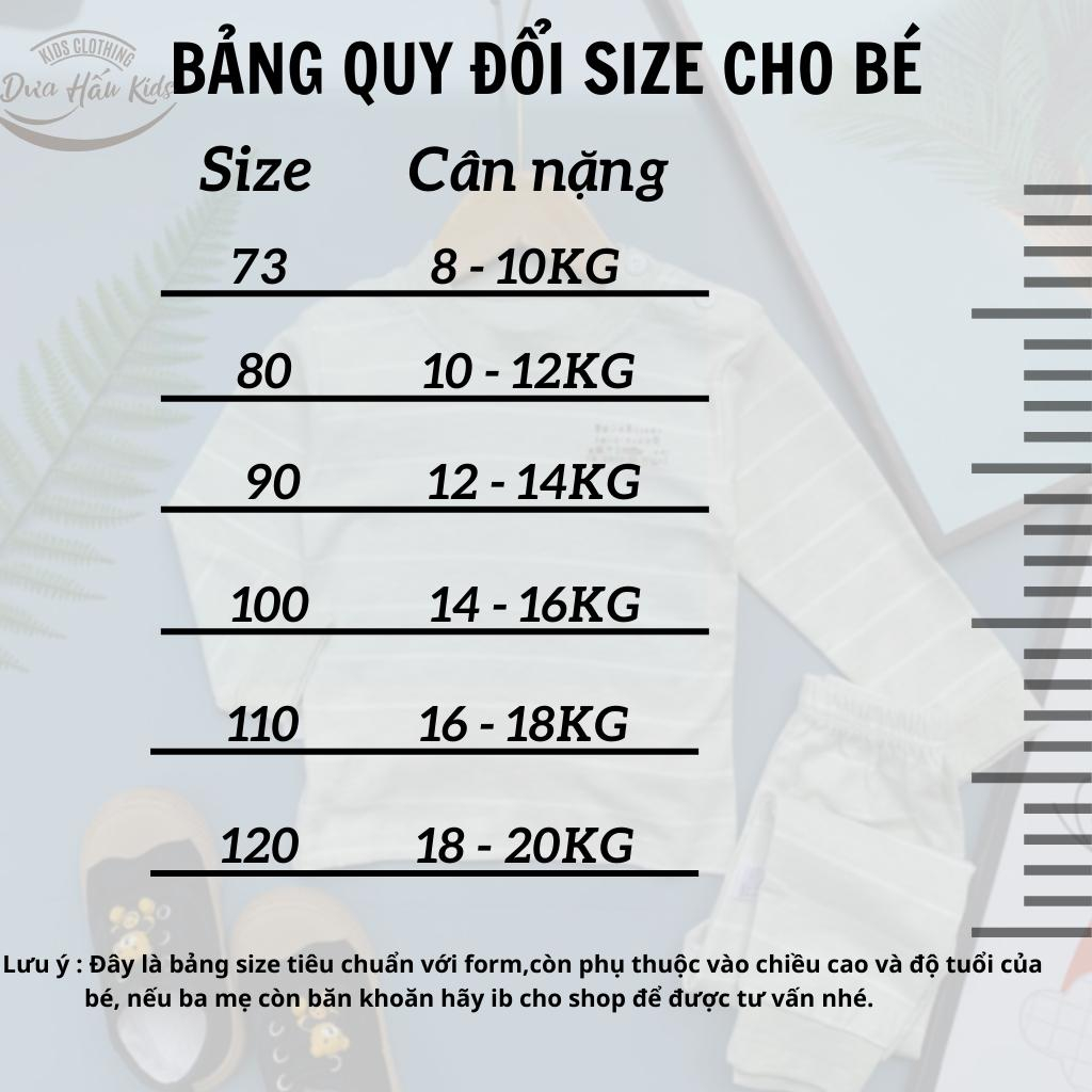 Bộ thu đông dài tay cài vai, Chất cotton nỉ dày vừa, mềm mịn, quần bo chun cho bé trai, bé gái từ 8 - 20Kg.