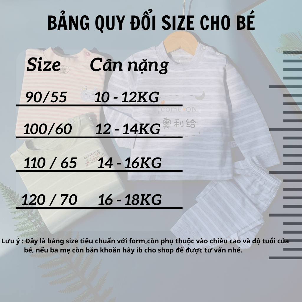 Bộ thu đông dài tay cài vai, Chất cotton nỉ dày vừa, mềm mịn, quần bo chun cho bé trai, bé gái