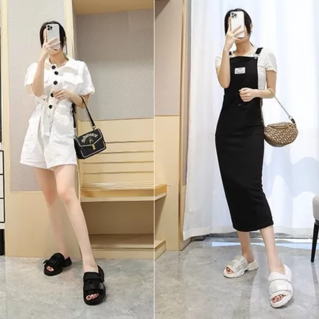 Dép nữ quai dán ngang chữ CD đế cao Nguyên hộp hãng cao cấp