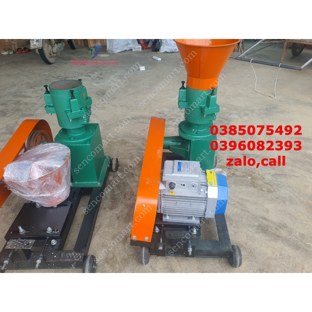 Máy làm cám viên S160 chạy dây curoa lắp motor 3kw vòng tua 1400V/P