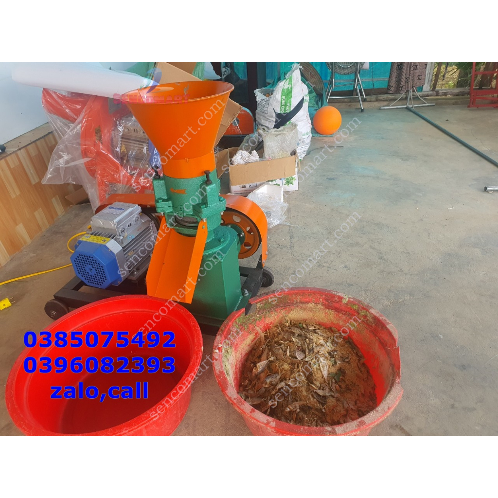 Máy làm cám viên S160 chạy dây curoa lắp motor 3kw vòng tua 1400V/P