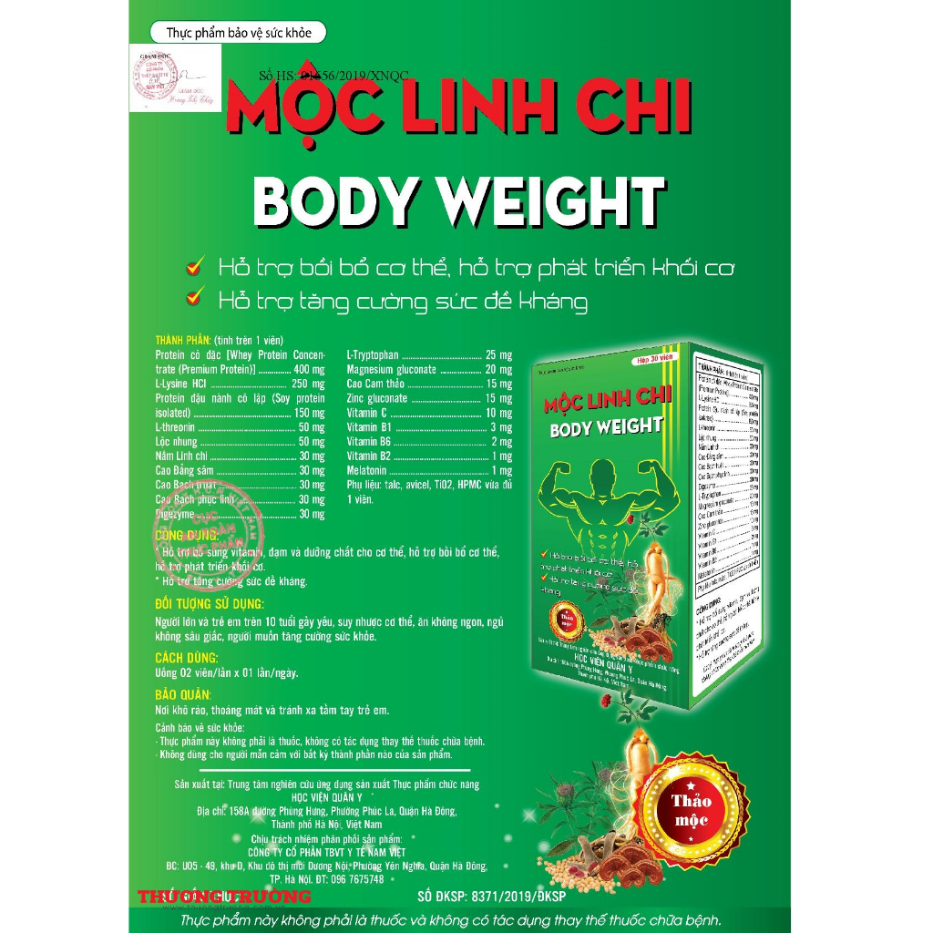MỘC LINH CHI BODY WEIGHT hộp 30 viên