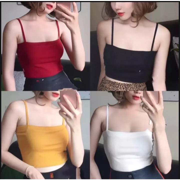 Áo croptop 2 dây sợi bún bản 1cm A5199