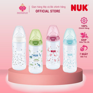 Bình Sữa Nuk Nhựa PP 300ml Núm Ti Silicon S1 (0-6m) - M - Mẫu Ngẫu Nhiên