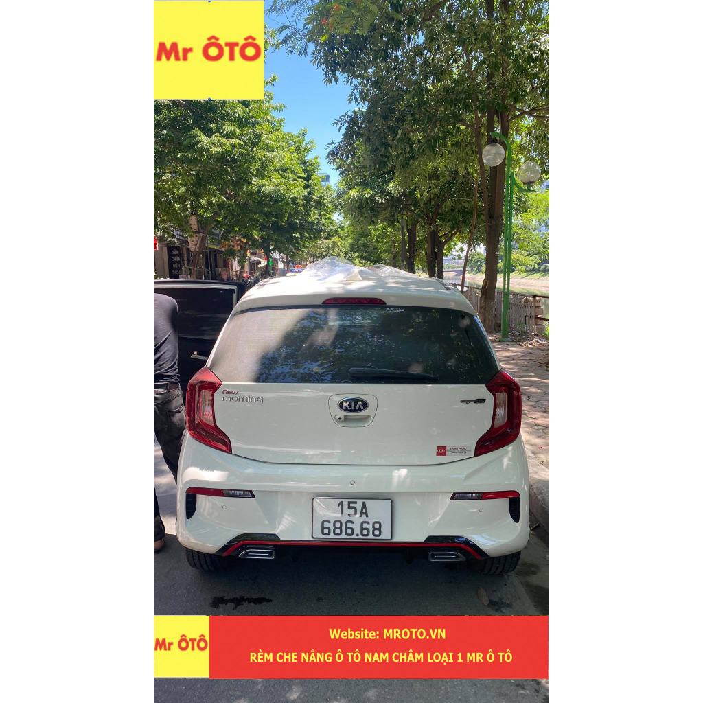 Rèm Che Nắng Xe Kia Morning 2021-2023 Loại 1 Mr.OTO. Chuẩn Khít Theo Xe. Bảo Hành 2 Năm
