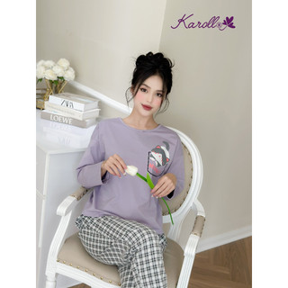  Bộ đồ mặc nhà Karoll áo cotton quần thô dài kiểu dáng trẻ trung NH23.DK09 