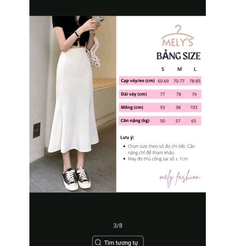 Chân váy đuôi cá midi ôm body dáng dài khoá kéo xẻ sau thanh lịch