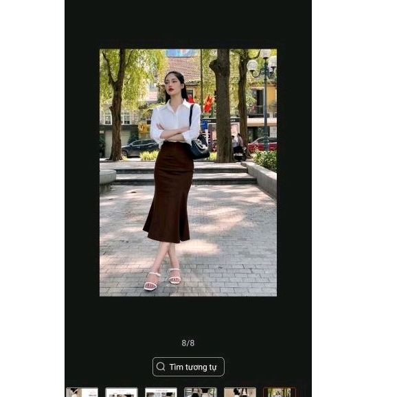 Chân váy đuôi cá midi ôm body dáng dài khoá kéo xẻ sau thanh lịch