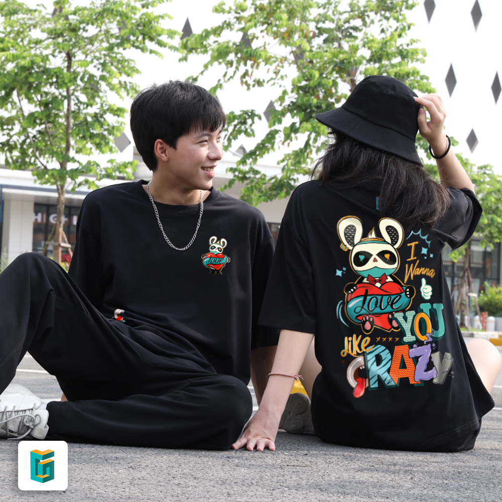 Crazy Luv Tee  - Áo thun from rộng tay lỡ, local brand G.A.D, unisex nam và nữ 100% cotton, hàng chí