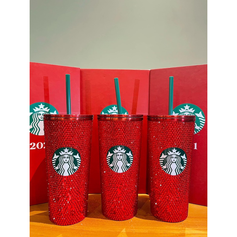 [Chính hãng] Ly Starbucks Red Rhinestone Bling In Crystal 2021 Limited Edition