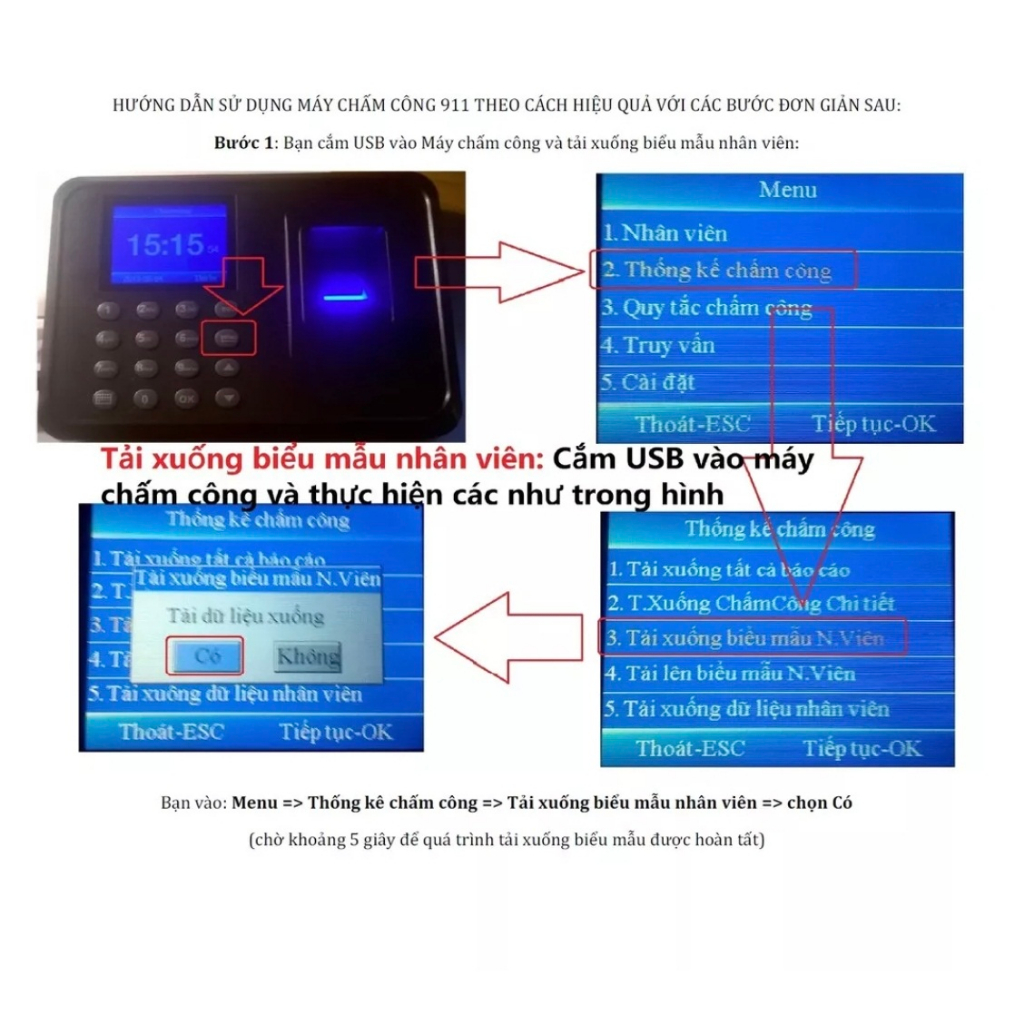 Máy Chấm Công Vân Tay F01
