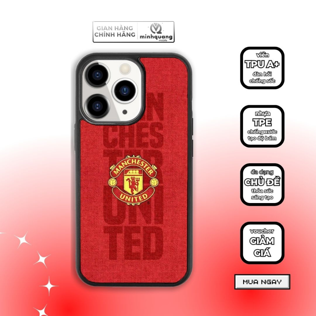 Ốp lưng iP Manchester United, Quỷ Đỏ thành Man, Ốp lưng chống sốc chống xước toàn diện cho các Manucians