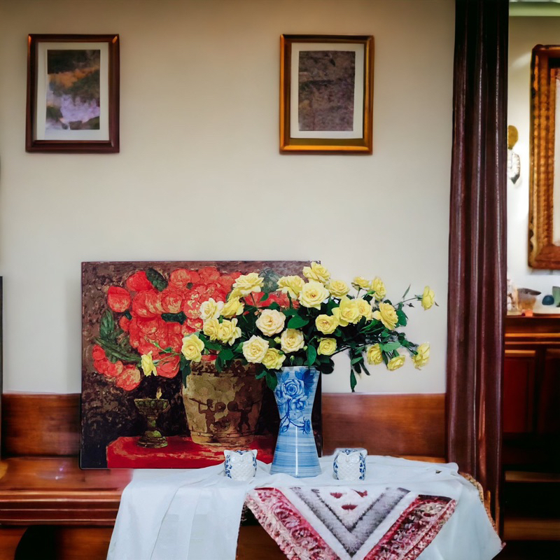 Gốm decor trang trí nhà cửa, chim gốm sứ Bát Tràng, vẽ tay men lam