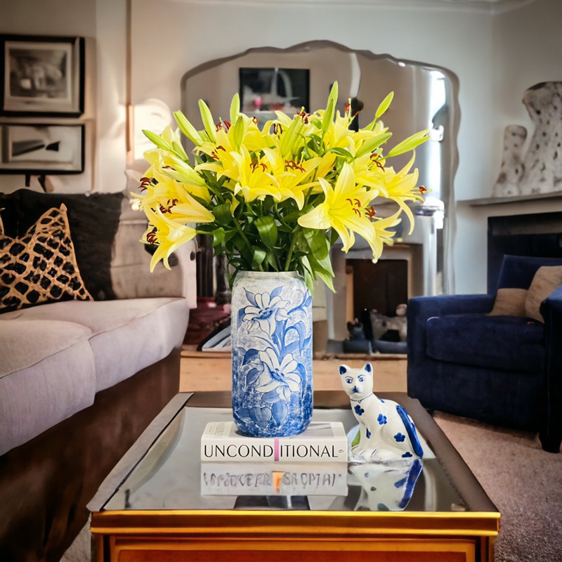 Gốm decor trang trí nhà cửa, chim gốm sứ Bát Tràng, vẽ tay men lam