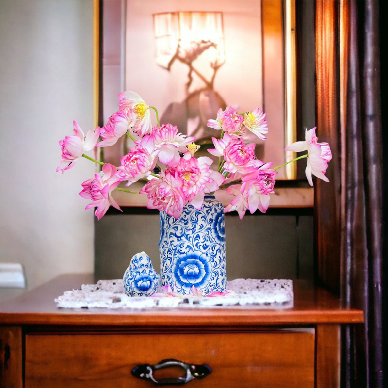 Gốm decor trang trí nhà cửa, chim gốm sứ Bát Tràng, vẽ tay men lam