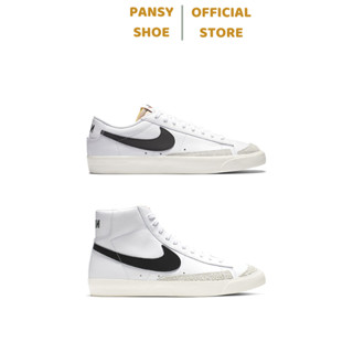 Giày Nike Blazer Low, Mid 77 Vintage White Black - Giày Sneaker Nam Nữ Trắng Đen Cổ Thấp, Cao Thể Thao Full Box Bill
