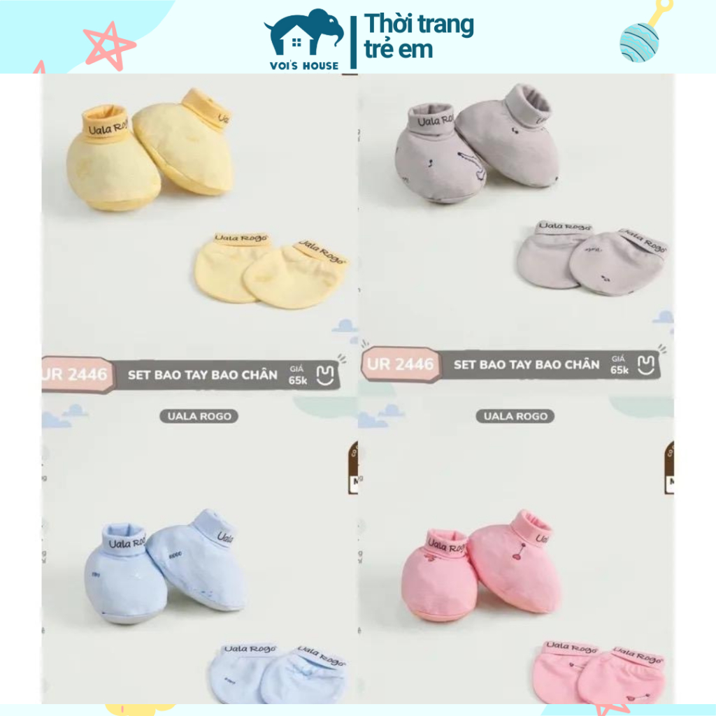 Set bao tay chân Modal hoạ tiết UALA ROGO - UR2446, 2460