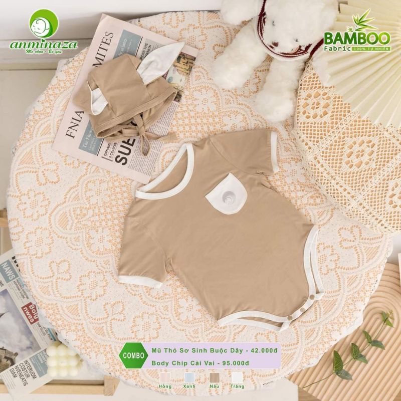 Body chip cho bé sơ sinh vải thun petit sợi tre mềm mại 0-12 tháng Anminaza Vietnam