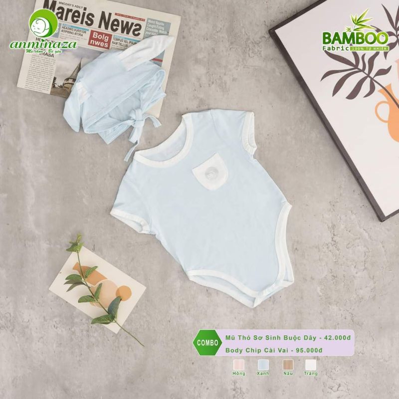 Body chip cho bé sơ sinh vải thun petit sợi tre mềm mại 0-12 tháng Anminaza Vietnam